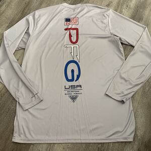 Columbia PFG T-Shirt Mens Sz Medium Gray Long Sleeve Omni-Shade Rashguard FM6094